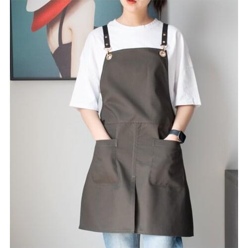Apron Slit Work Clothes Nordic Female Kitchen Waiter Canvas Waterproof Fashion Mens Work Clothes Custom LOGO