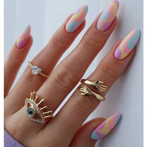 Goth Hug Rings for Women Metal Hiphop Punk Cool Vintage Opening Rings Charms 90s Aesthetic Friendship Gifts New