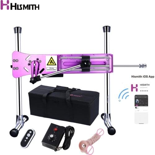 Hismith Premium Sex Machine Support APP control Thrusting Gun 8" Silicone Dildo KlicLok System Purple Love Machine for Women