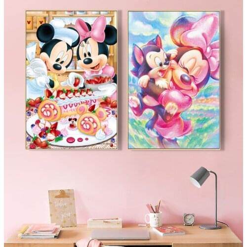 Mickey Mouse Donald Duck Canvas Paintings Disney Cartoon Anime Posters and Prints Wall Art Pictures for Room Home Decoration