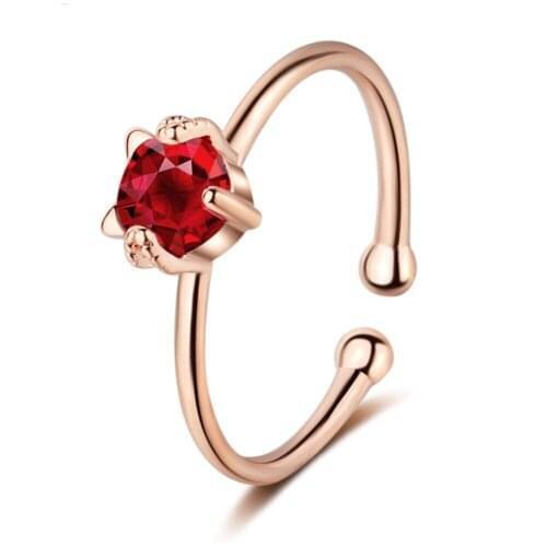 Women Female Simple Cute Finger Rings Romantic Birthday Gift Girlfriend Fashion Jewelry Small Fresh Adjustable Wedding Ring