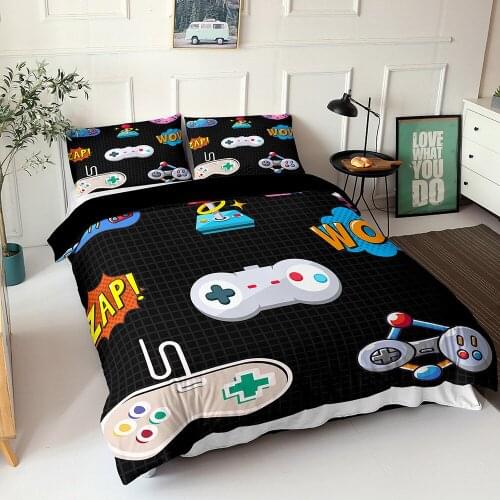 Fanaijia Game console Bedding Sets 200x200 kids Duvet Cover and Pillowcase Bed Set Full Twin Single Size