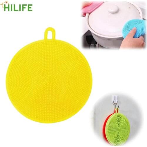 Kitchen Cleaner Washing Tool Randomly Color Hot Pot Wash Brushes Multifunction Scouring Pad Silicone Dish Bowl Cleaning Brush