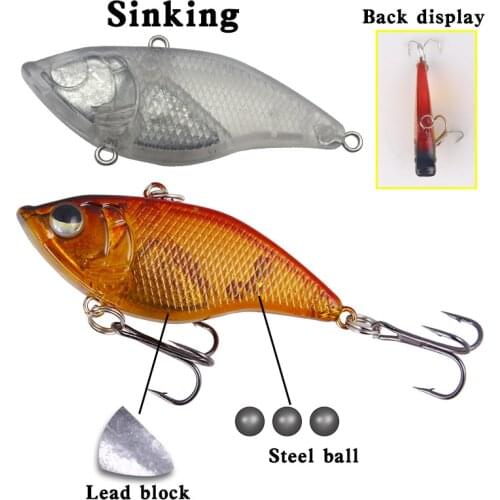 5.5Cm 15G Best Hard Vib Lures For Winter Fishing Vibration Fishing Lure Artificial Tackle Wobblers River Ice Hard Bait Sinking