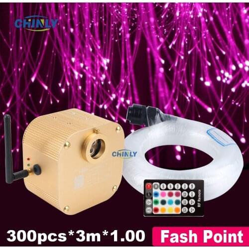 Twinkle 16W Fiber Optic Light Bluetooth Control Sparkle Flash Point Fibers 300pcs 3m RF Remote Controller Stars Ceiling Light