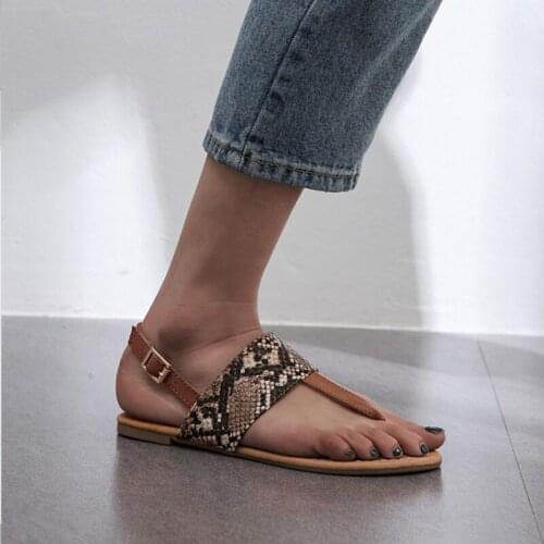 ML8001 snake print sandals ladies summer sandals ladies 2020 slippers casual flat sandals