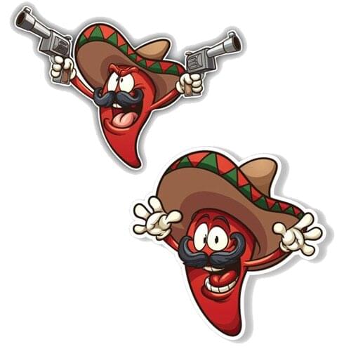 Mexican Chili Pepper Sticker Sombrero Car Cup Laptop Window Bumper Helmet Decal KK Vinyl Cover Scratches Waterproof PVC