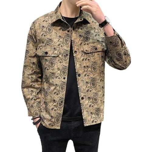 2021 spring new flower jacket mens casual personality jacket mens jacket jacket