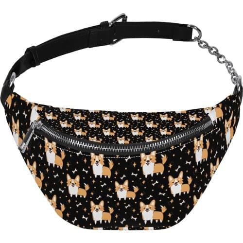 New Arrive Fashion Custom DIY Dog Pet Designed 3D Print Fashion Fanny bag Customer DropShipping
