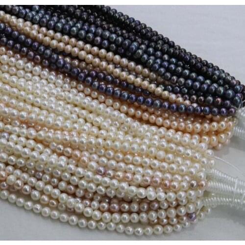New Lots 6 strands 7-8mm near round bread shape freshwater pearl