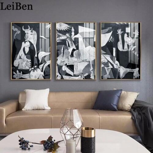 Picasso Artwork Painting Guernica Reproductions Canvas Poster Abstract Modernist Wall Art Pictures for Home Cuadros Decoration