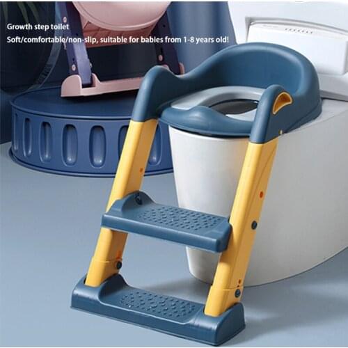 Portable Folding Toilet Seat Potty Chair Child Non-Slip Potty Training Seat with Adjustable Step Stools Ladder Urinal