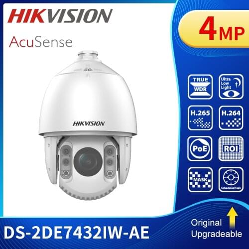 Hik 4mp Network Speed Dome Camera Security Darkfighter 7-inch 32X Face Capture Video Surveillance PTZ Camera POE