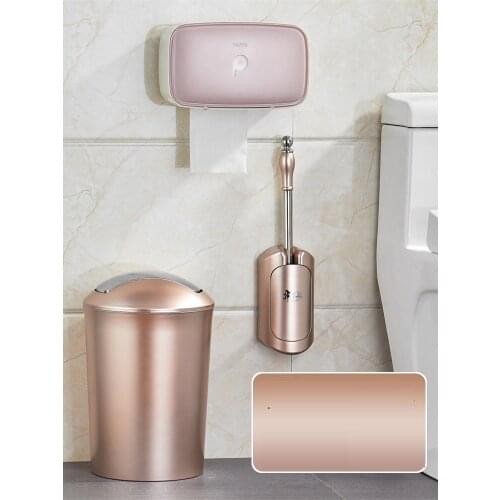 Toilet brush set cleaning brush toilet brush nail-free toilet brush Bathroom Accessories ABS Trash Can With Cover