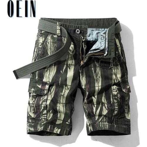 OEIN 2021 New Summer 100% Cotton Camouflage Shorts Men Knee Length Casual Military Mens Shorts High Quality Fitness Short Men