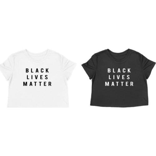 Skuggnas New Ariival Black Lives Matter Shirt I Can't Breathe Quote T-shirt Fashion Women Cropped Tees Racial Equality Shirt