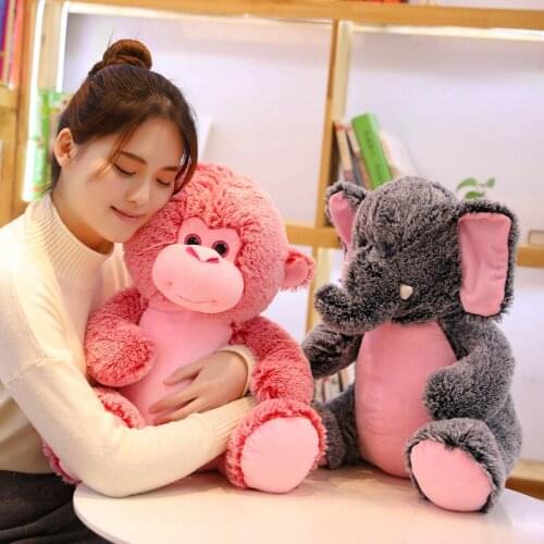 1pc 50cm Super Soft Forest Animals Stuffed Doll Plush Jungle Series Animal Cute Monkey Elephant TOYS Kids Birthday Gift
