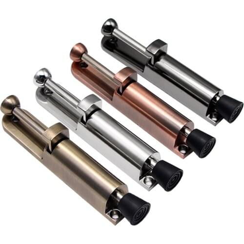 Heavy Duty Door Stopper Zinc Alloy Spring Loaded Step-On Doorstop Adjustable Kickdown Door Latch Holder Door Buffer Hardware