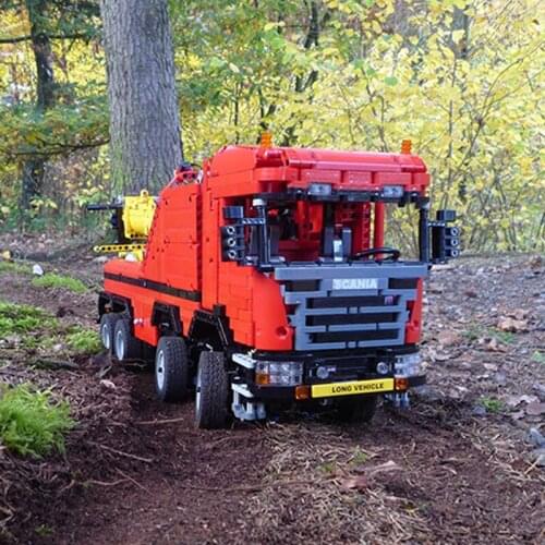 Technology building block moc-0583 cania rescue vehicle Scania 8x8 remote control DIY assembly toy boy