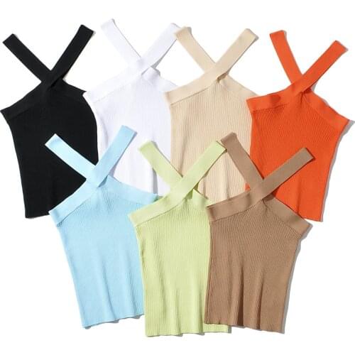 Knitted camisole womens new ins was thinner, with the bottoming inside and wearing sleeveless tops