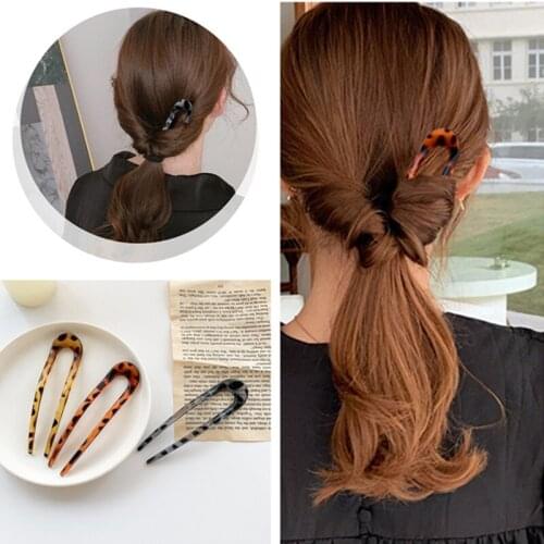Hair Pin Stick U Shaped Acetic Hair Clips Shell Hair Sticks Pins For Headwear Women Girls DIY Hairstyle Accessories