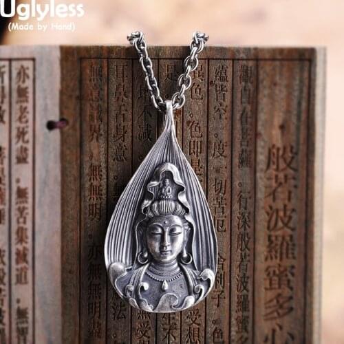 Uglyless Buddha Bless U Buddhism Four Buddhas Pendants Men Women Unisex Thai Silver Figures Necklaces NO Chain 990 Silver Gifts