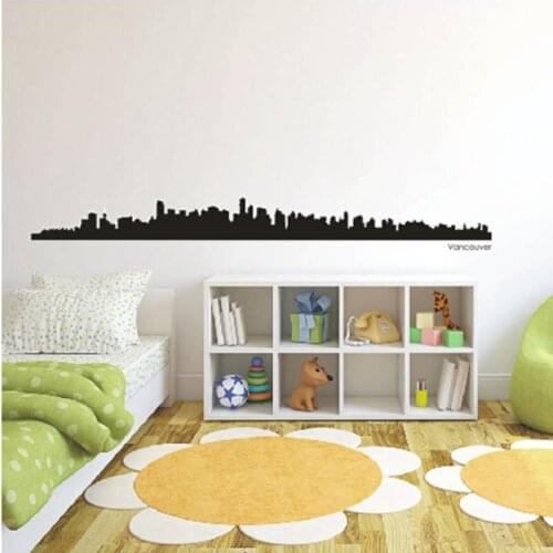 Vancouver Skyline Decal Wall Sticker Vinyl Stickers Decor Mural Art Living Room Home Decoration Landmark Skyline Wall Decal