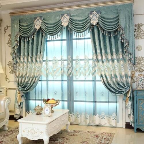 Romantic Princess Wind Curtain High-end European-style Semi-shading Snowy Embroidered Curtains for Living Room Bedroom