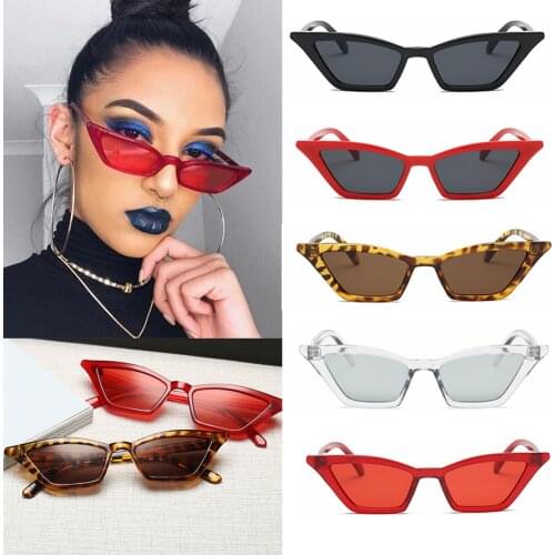 Women Vintage Cat Eye Sunglasses Outdoor Fashion Small Frame UV400 Sun Shades Glasses Street Beach Hiking Eyewear Hot