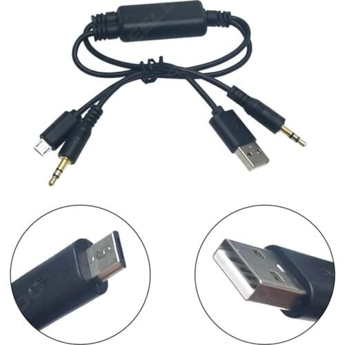 1PCS 3.5mm Male Micro USB to 3.5mm Male USB A Plug Jack AUX Cable Adapter For BMW USB Charger Wire Cable