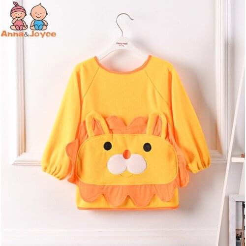 1 Pc Version Polar Fleece Boys and Girls Anti-Dirty Gown Childrens Anti-wear Food Cartoon Gown