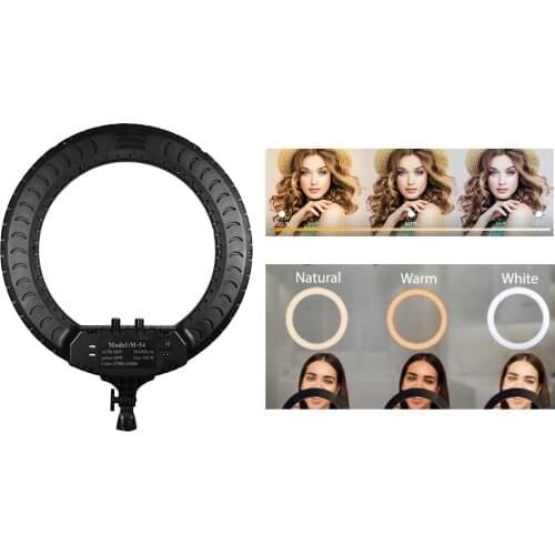 15" LED Rings Light Camera Lamp Dimmable Lighting Kit For Selfie Video Live