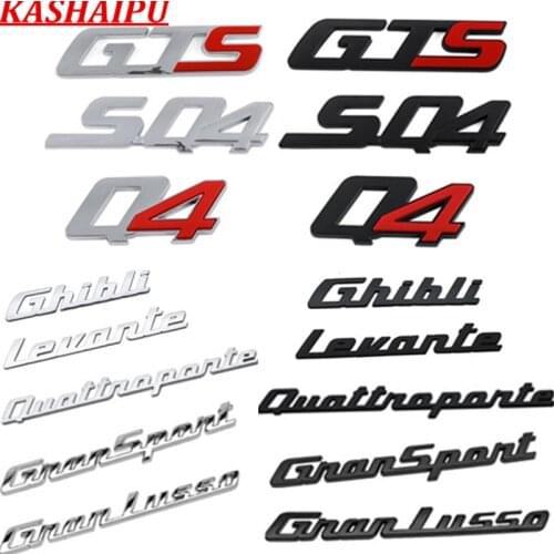 1x Car Grille/Trunk/Hood Text Letter Emblem Badge Decal For Maserati Ghibli Levante Quattroporte Gransport Granlusso SQ4 GTS Q4
