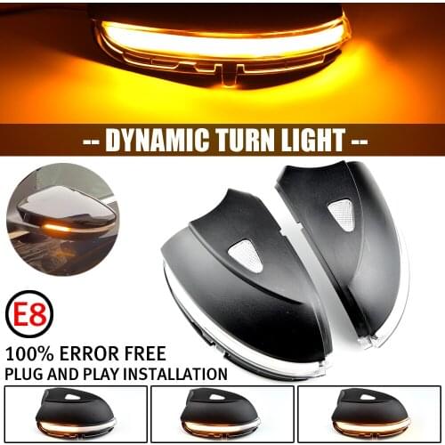 2PCS Dynamic Blinker For VW Passat B7 CC Scirocco Jetta MK6 EOS LED Turn Signal Light Side Mirror Indicator 2011 2012 2013 2014