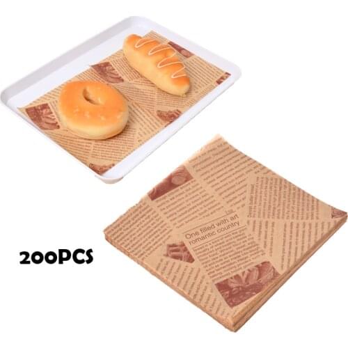 200Pcs/Lot Food Grade Cake Bread Baking Paper Food Wrappers Wrapping Paper For Bread Sandwich Burger Oilpaper Cake Baking Tools