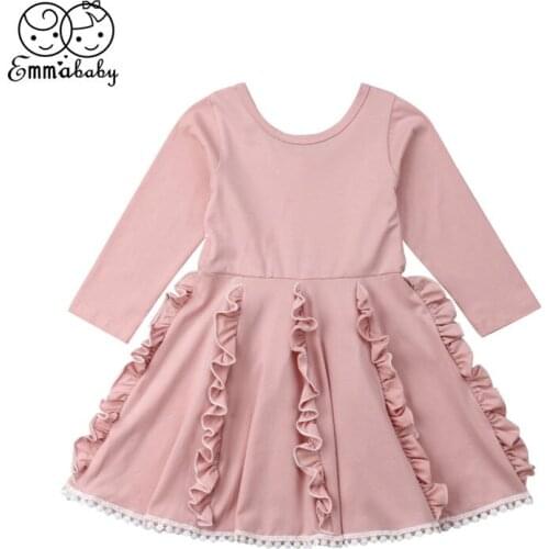 2019 Baby Girl Dress Toddler Kid Clothes Princess Party Wedding Outfit Ruffle Tutu Dress Children Clothing 2-7T