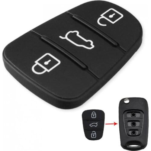 3Buttons Rubber Pad Insert Replacement for Hyundai Solaris Accent Tucson l10 l20 l30 Kia Rio Ceed Flip Remote Auto Key Shell