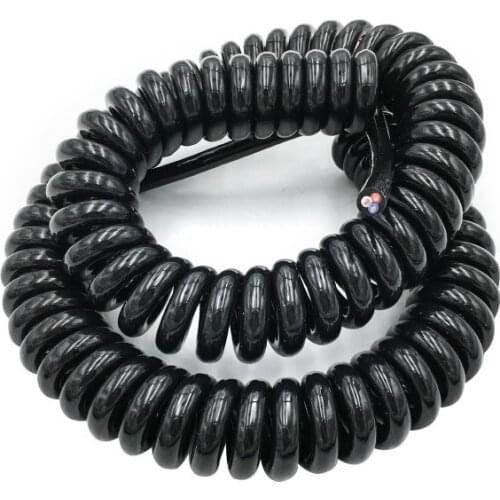 3 Core Spring Wire Spiral Electric Cable 0.5 Square 2.5 m 5 m 7.5 m Black Power Cord Extensible Wire