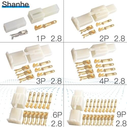 5set 2.8mm connector 1P 2P 3P 4P 6P 9P electrical wire auto/car 2.8 Connector for E-Bike,Automobile,Motorcycle etc