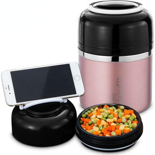 630ml Thermos Lunch Box 304 Stainless Steel Food Thermos with Container Vacuum Flask Lunch Box Thermos Cup for Women Men