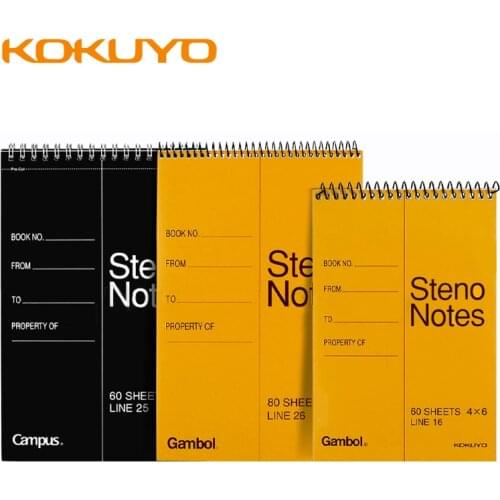 3 books KOKUYO Notebook Gambol Watanabe Notepad A5/A6 Sub-column Shorthand Student Notepad Thickened Upturned Coil Book