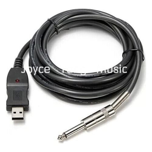 Black 10FT Electric Guitar USB Link Cable Adapter Record To Computer For PC/MAC