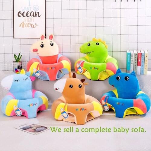 Baby Sofa Plush Chair Toddler Learning To Sit Support Seat Washable Cartoon Sofa with Filler Cradle Sofa Chair