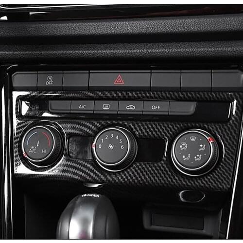 For Volkswagen T-ROC TROC 2017 2018 2019 2020 ABS Carbon Fiber Center Console Dashboard AC Air Condition Switch Cover Trim