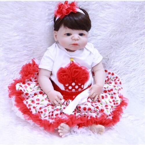 DollMai silicone dolls reborn babies 23" lovely princess girl dolls lifelike newborn baby toddler dolls bebes reborn bonecas