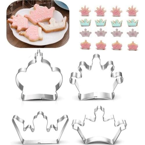 Crown Biscuit Molds Stainless Steel Fondant Cake Molds Baking Molds Cartoon Bun Cutting Mold