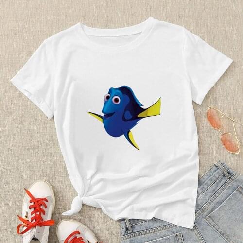 Finding Nemo Dory Print Best Friend Woman T-shirt Aquarium Holiday Family Look Clothing Summer Travel Casual T Shirt Disney