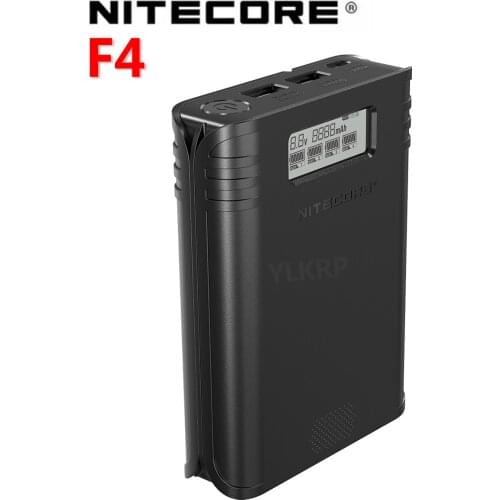 Gold Winner 2019 ISPO Award NITECORE F4 2 in 1 Four-slot Flexible Power Bank & Battery Charger with LCD Display