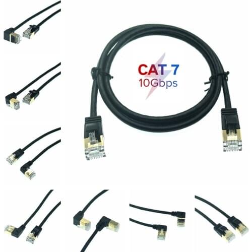 10Gbps Ethernet Cable RJ45 Cat7 Lan UTP RJ45 Network Cable for Cat6 Compatible Patch Cord 90 Degree Right/ Left Up Angle Cable