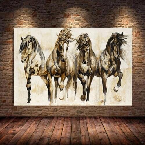 Animal Paintings Galloping Horses High Definition Prints Canvas Painting Wall Art Pictures Prints for Living Room Home Decor